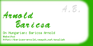 arnold baricsa business card
